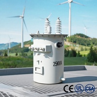 Transformadores de Media y Alta Tensión HENTG D11 Resistentes a la Intemperie, 10kVA, 75kVA, 333kVA, Monofásicos, Sumergidos en Aceite, Refrigeración ONAN, Tipo Pole