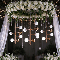 Lustre Suspendu Sphérique en Acrylique de Haute Qualité Or Rose, Décoration Minimaliste pour Mariage, Décoration de Plafond de Luxe