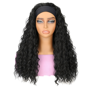 Peluca <span class=keywords><strong>de</strong></span> Cabello Sintético con Diadema sin Pegamento, 20 Pulgadas, Rizado Afro, Ondulado Profundo, Resistente al Calor, Fibra <span class=keywords><strong>de</strong></span> Alta Temperatura para Mujeres Americanas, 180% <span class=keywords><strong>de</strong></span> Densidad - Product Image 4