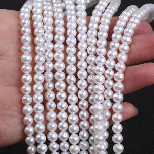 Commercio all'ingrosso 5.5-6.0mm Rotondo Bianco Cinese <span class=keywords><strong>Akoya</strong></span> <span class=keywords><strong>Collana</strong></span> di <span class=keywords><strong>Perle</strong></span> Filo Allentato - Product Image 6