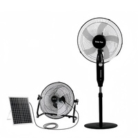 Ventilateur solaire rechargeable 12V 24V DC AC avec panneau et batterie 15W