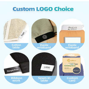Logo personalizzato e pacchetto viscosa marocchino <span class=keywords><strong>Hammam</strong></span> guanti da bagno Scrub turco esfoliante guanto corpo pelle massaggio per Sauma - Product Image 4