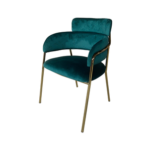 Café Meubels Groen Fluwelen Stof Nagel Salon Stoel Fauteuil Goud Been Roestvrij Staal Fast Food Eetkamerstoelen Voor Restaurant - Product Image 1