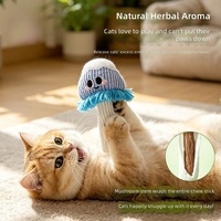 Jouet pour chat en peluche en forme de champignon simulé avec Silvervine et Catnip pour mordre et jouer seul