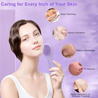 Brosse nettoyante faciale en silicone imperméable 2 en 1 avec charge magnétique, 6 modes réglables pour un nettoyage en profondeur, une exfoliation et un massage