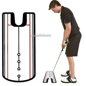 Aide à l'entraînement pour putter de golf Correction d'alignement Aide à l'entraînement Pratique de golf Mettre Miroir Golf Précision Distance Mettre réfléchir