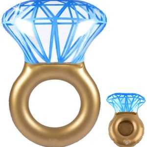 Anillo de Natación Inflable con Forma de Diamante para Piscina, Bomba de Agua, Botellas de Agua, Tubo Inflable para Parque Acuático, Anillo de Natación para el Verano - Product Image 1