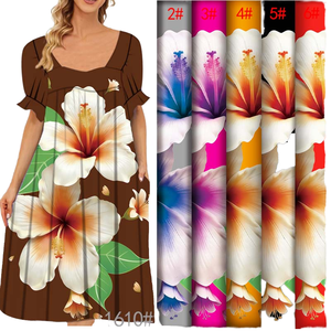Tela de Poliéster 100% Orgánica con Diseño Floral de las Islas de <span class=keywords><strong>Polinesia</strong></span>, de Secado Rápido, Anti-Pilling, Elástica, Resistente a las Arrugas y Ligera para Bolsas - Product Image 1