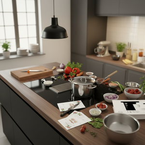 <span class=keywords><strong>Hotte</strong></span> de cuisine <span class=keywords><strong>intégrée</strong></span> Ohigitecki BRAND 2025, cuisinière à <span class=keywords><strong>induction</strong></span> 4 brûleurs, <span class=keywords><strong>hotte</strong></span> d'extraction Felix Zone, <span class=keywords><strong>hotte</strong></span> de cuisine <span class=keywords><strong>intégrée</strong></span> à aspiration descendante - Product Image 3