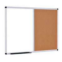 Tableau blanc magnétique effaçable à sec et tableau d'affichage en liège avec cadre en aluminium