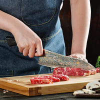 Couteau de chef en acier damas cuivré de haute qualité de 8 pouces, 33 couches, avec cœur VG10, ultra-affûté, couteau de cuisine japonais, manche en fibre végétale