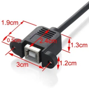 สายเคเบิลข้อมูล USB2.0 แบบ OEM/ODM ชนิด USB Type B ตัวผู้-ตัวเมีย พร้อมอะแดปเตอร์แบบติดตั้งบนแผง สำหรับเครื่องพิมพ์ เครื่อง POS และเครื่องสแกน - Product Image 4