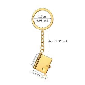 Llavero de Acero Inoxidable con Libro Personalizable para Mensajes, Nombre o Texto, con Apertura y Cierre, <span class=keywords><strong>Collar</strong></span> con Medallón de Libro de Amor para Parejas - Product Image 2