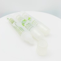 Emballage cosmétique en tube rond compressible imprimé offset avec bouchon à vis pour rouge à lèvres en plastique transparent 10 ml