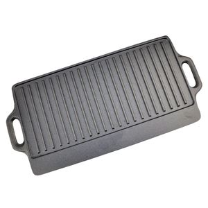 Revestimiento de esmaltado Parrilla/plancha reversible de <span class=keywords><strong>hierro</strong></span> fundido, plancha rectangular de doble quemador, placa superior plana <span class=keywords><strong>para</strong></span> barbacoa, parrilla de gas - Product Image 2