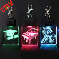 Benutzer definierte Bar Konzert Festival Arbeit ID Visitenkarte Leuchtende Acryl LED blinkt Leuchten Namensschild Abzeichen mit Lanyard