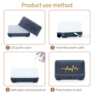 Source Flame <b>Humidifier</b> 0.5L USB Powered Aroma Diffuser With Heartbeat Light Pattern For Home And Office Use - Product Image 5