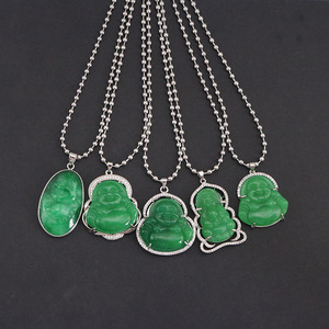 <span class=keywords><strong>Collana</strong></span> con ciondolo Buddha in giada verde NN1166, gioielli religiosi alla moda per donna e <span class=keywords><strong>uomo</strong></span> con pietra naturale - Product Image 6