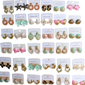 Venta al por Mayor <span class=keywords><strong>de</strong></span> Varios Pendientes y Broqueles <span class=keywords><strong>de</strong></span> Acero Inoxidable con Baño <span class=keywords><strong>de</strong></span> Oro <span class=keywords><strong>de</strong></span> 18K, con Diseños <span class=keywords><strong>de</strong></span> <span class=keywords><strong>Mariposa</strong></span>, Flor y Corazón Esmaltados - Product Image 5