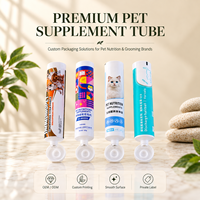 Emballage personnalisé en tube d'aluminium pour pâte nutritionnelle, avec bouchon à vis et tuyau en plastique pour compléments alimentaires pour animaux de compagnie (chats et chiens)