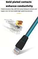 Personalización M12 a RJ45 Red X-Code 8Pin/4Pin Cable de cámara industrial blindado macho Cable Ethernet Cat5