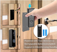 Sonnette vidéo intelligente WIFI 1080P avec carillon, compatible avec l'application Tuya/Smart Life, caméra de sonnette