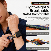 Bracelet de montre en nylon tendance pour Apple Watch Series 11 10 46mm 42mm SE 44mm 40mm Ultra 2 49mm Series 8, bracelets de montre connectée pour hommes