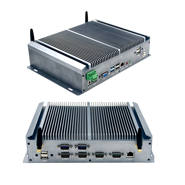 Cheap Fanless Industrial Mini PC Intel Celeron N3050 N3700 J4125 Dual Nics RJ45 4K Dual Lan Mini Computer 24x7 Watchdog