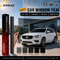 Film de protection solaire pour vitres de voiture 26% VLT 45% IRR 99% Filtre UV 2 Mil Prêt à expédier Rouleau en vrac OEM pour vitres arrière de voiture