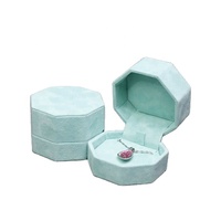 Boîte à bijoux hexagonale en velours personnalisée pour boucles d'oreilles, pendentifs, bracelets, emballage de bijoux multicolores, boîte cadeau en velours de luxe