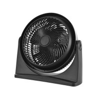 Ventilateur de table électrique en plastique de 8 pouces à trois pages avec lumière LED, 3 vitesses, blanc/noir, boîte de couleur personnalisable, pour usage domestique et de bureau
