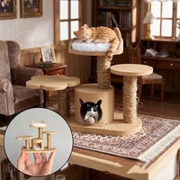 Nouveauté : maison miniature pour chat à l'échelle 1/12, arbre à chat, ornement pour décoration de maison de poupée