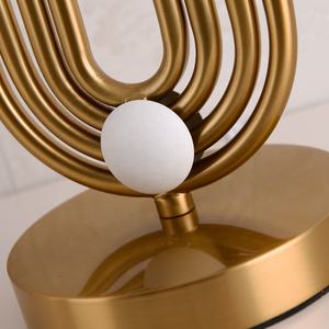 MKMJ Moderne Wohnraumdekoration Kreative Handbemalte Landschafts-Lampenschirm Goldene Metall-Tischlampe für Wohnzimmer Schlafzimmer Büro - Product Image 4