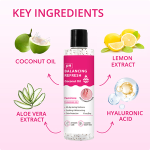 Gel nettoyant <span class=keywords><strong>intime</strong></span> à l'huile de coco OEM, pH équilibré, apaisant, hydratant, pour les parties intimes féminines, gel nettoyant <span class=keywords><strong>intime</strong></span> frais - Product Image 5