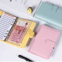 Carnet à spirales en cuir PU A6, couleur macaron, journal à feuilles mobiles, planificateur à 6 anneaux, agenda rechargeable, bloc-notes