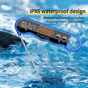 Mutfak aksesuarları IPX6 su geçirmez şarj edilebilir LED ekran dijital et pişirme barbekü izgara pişirme mutfak gıda termometre - Product Image 5