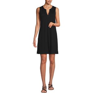 Robe en jersey de coton pour femme FOXA, col en V, taille naturelle, coupe ample, pour usage quotidien, tissu tricoté respirant - Product Image 1