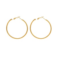 Boucles d'oreilles créoles tendance minimalistes style influenceur pour femme, en acier inoxydable 30/40/50/60mm, personnalisées, chic, géométriques, plaqué or 18 carats