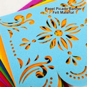 Guirnaldas de Fieltro Cuadradas del Día de Muertos Mexicano, Guirnaldas de Papel Picado de Plástico, Banderas Decorativas para Fiestas de Carnaval Transfronterizas - Product Image 3