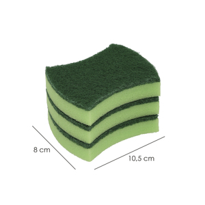 Estropajo Verde con Esponja. Paquete de 3 Unidades. - Product Image 2