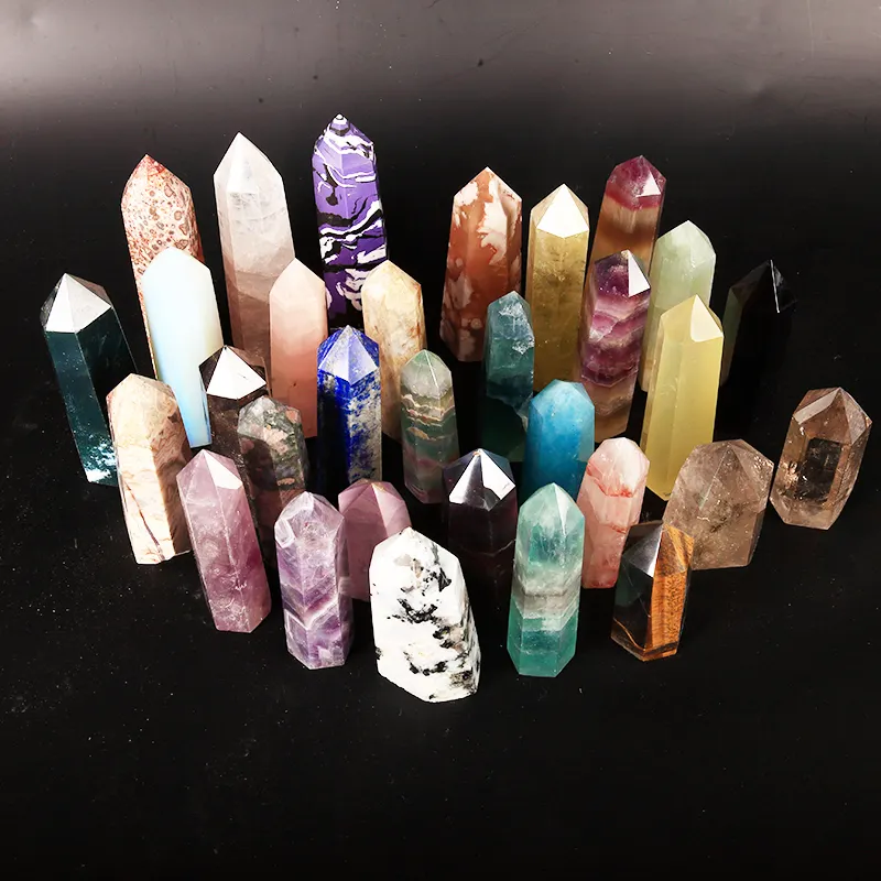 Spiritual Healing Stones and Crystals Citrine Amethyst Rose Quartz Heal Crystal Tower Assorted Points