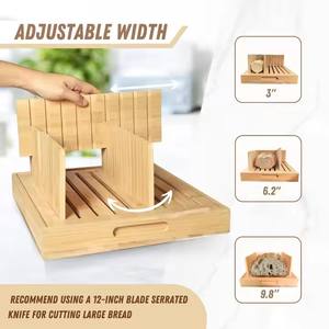 Trancheuse à <span class=keywords><strong>pain</strong></span> en bambou personnalisée coupeur de guidage réglable avec ramasse-miettes pour <span class=keywords><strong>pain</strong></span> <span class=keywords><strong>au</strong></span> <span class=keywords><strong>levain</strong></span> fait <span class=keywords><strong>maison</strong></span> outil de cuisson et de pâtisserie - Product Image 2