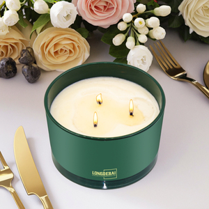 Glass Candle <b>Containers</b> Green 20 Oz Candle Vessels Custom Printing Logo Empty Glass Candle Jars With Box - Product Image 6