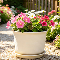 Pot de fleurs en PP durable de grande taille avec trou de drainage, capacité de 17,2 L, design minimaliste pour la maison, le jardin et le bureau