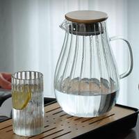 Théière de bouilloire froide de grande capacité en verre borosilicaté élevé pour pot de boisson de jus pour le thé et le café