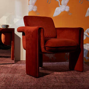 Sillones Modernos de Salón Estilo Real, Sillón Individual Tapizado en Terciopelo para Sala de Estar, Cómodo Sillón <span class=keywords><strong>Club</strong></span> con Brazos Curvos - Product Image 5