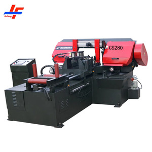 Sierra <span class=keywords><strong>de</strong></span> cinta metálica giratoria automática Jinfeng GS280 con corte angular, engranaje <span class=keywords><strong>de</strong></span> corte, sujeción hidráulica, motor <span class=keywords><strong>de</strong></span> 3kW y control PLC - Product Image 1