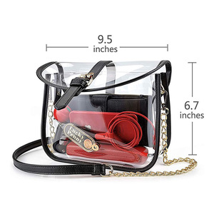 Custom PVC Women's Shoulder Bags <strong>Clear</strong> Bag Stadium Approval Waterproof <strong>Handbag</strong> for Travel Fashion Transparent Crossbody Bags - Product Image 3