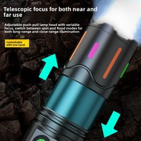 Nouvelle Lampe Torche LED Laser Blanche Haute Puissance 30W en Alliage d'Aluminium, Rechargeable par USB, Autonomie Ultra-Longue, Réglable, pour Extérieur