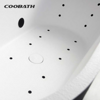 Baignoire balnéo autoportante en surface solide avec jets hydromassants pour hôtel, spa, salle de bain